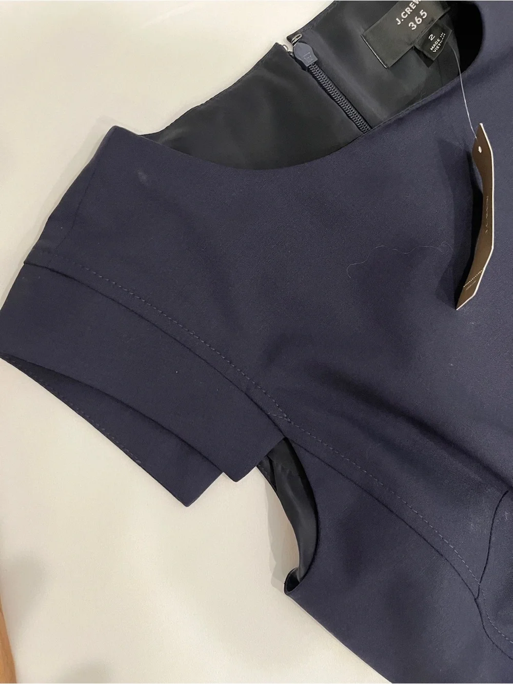 J. Crew Navy Cap-Sleeve Sheath Dress